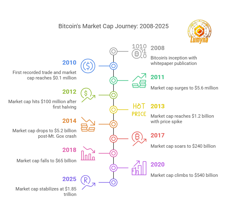 crypto market cap journey since 2008