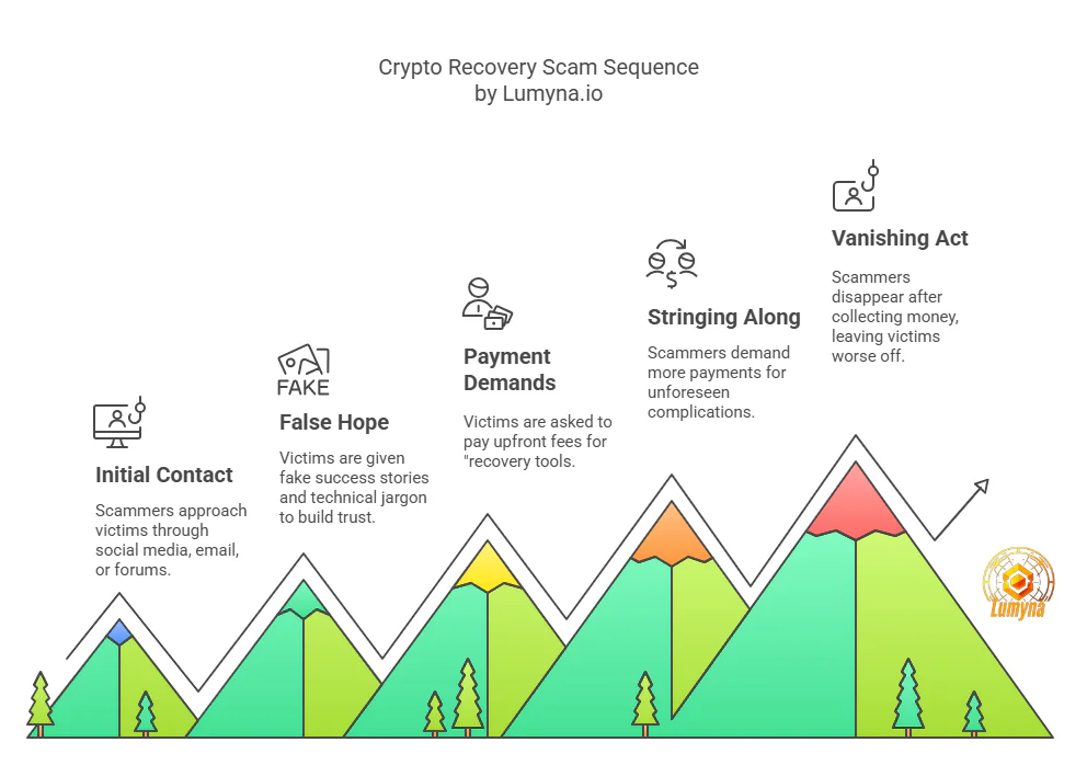 Crypto Recovery Scam Sequence By Lumyna.io
