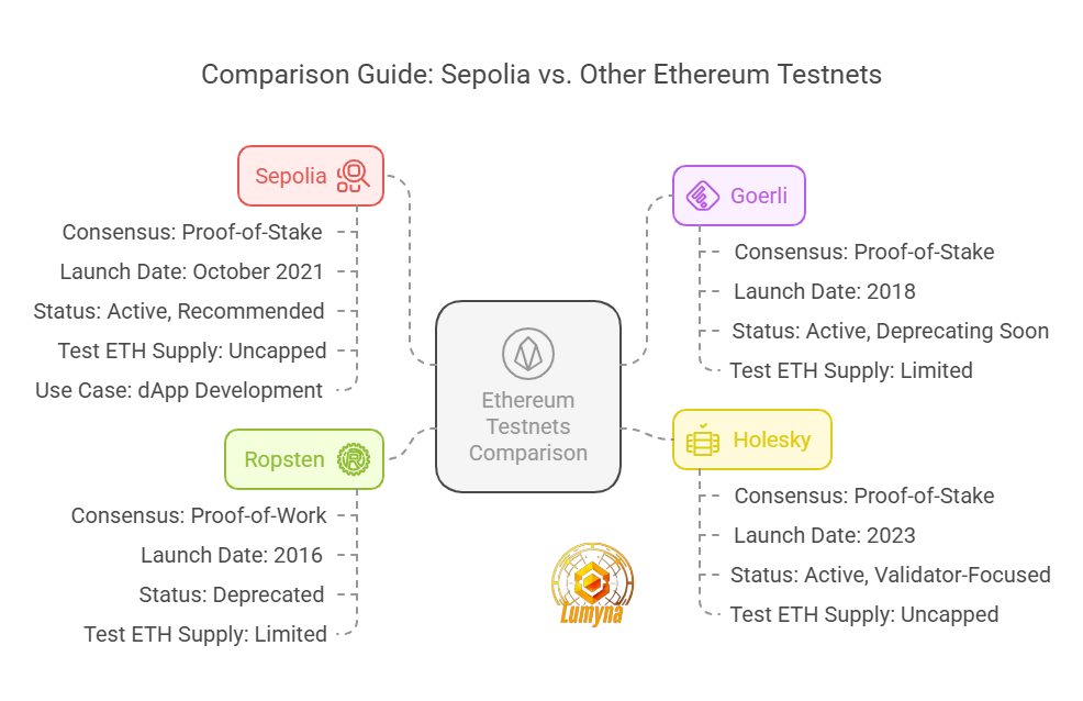 Comparison Guide: Sepolia vs. Other Ethereum Testnets